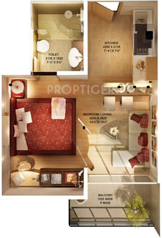 Earth Studios (1BHK+1T (465 sq ft) 465 sq ft)