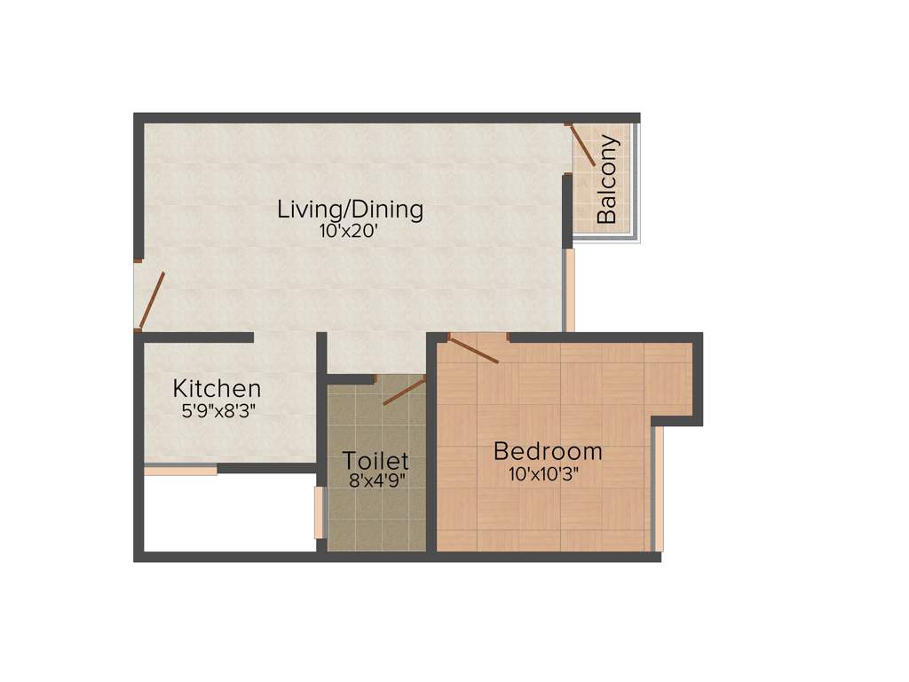  Blue Bells (1BHK+1T (577 sq ft) 577 sq ft)