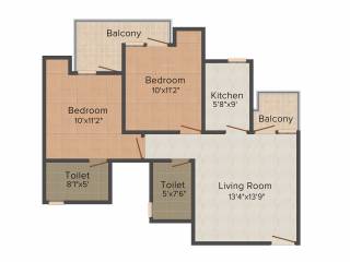 KLJ Platinum Heights (2BHK+2T (930 sq ft) 930 sq ft)