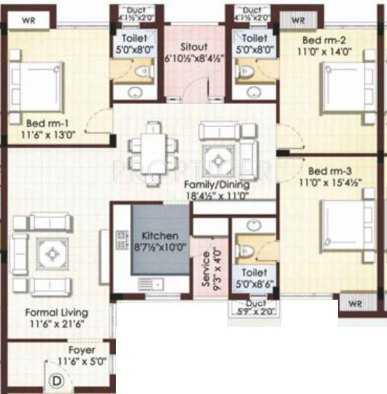 ASV Sunrise (3BHK+3T (1,780 sq ft) 1780 sq ft)