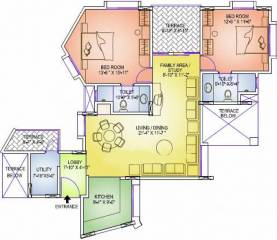 Geras Emerald City (2BHK+2T (1,242 sq ft) 1242 sq ft)