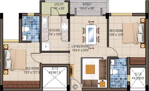 Fairyland Sai Sparsh (2BHK+2T (1,005 sq ft) 1005 sq ft) Fairyland Sai Sparsh (2BHK+2T (1,005 sq ft) 1005 sq ft)