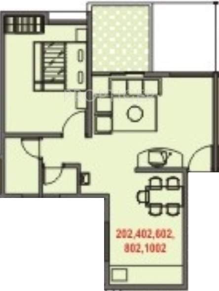 AV Bhat Swapna Nagari Floor Plan (1BHK+1T)