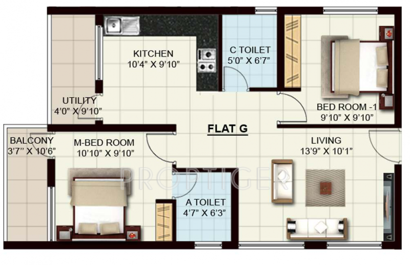 Lifestyle Happinest (2BHK+2T (847 sq ft) 847 sq ft)