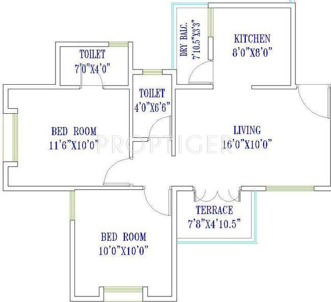 Shree Rose Wood Park (2BHK+2T (773 sq ft) 773 sq ft)