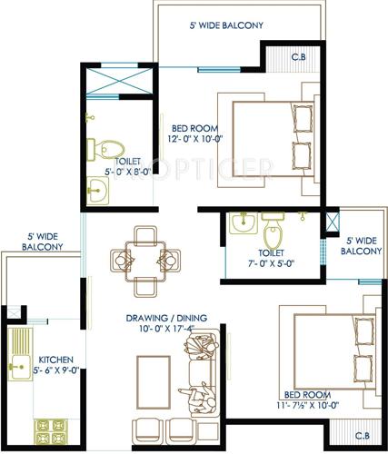 Manju Red Apple Homez (2BHK+2T (846 sq ft) 846 sq ft)