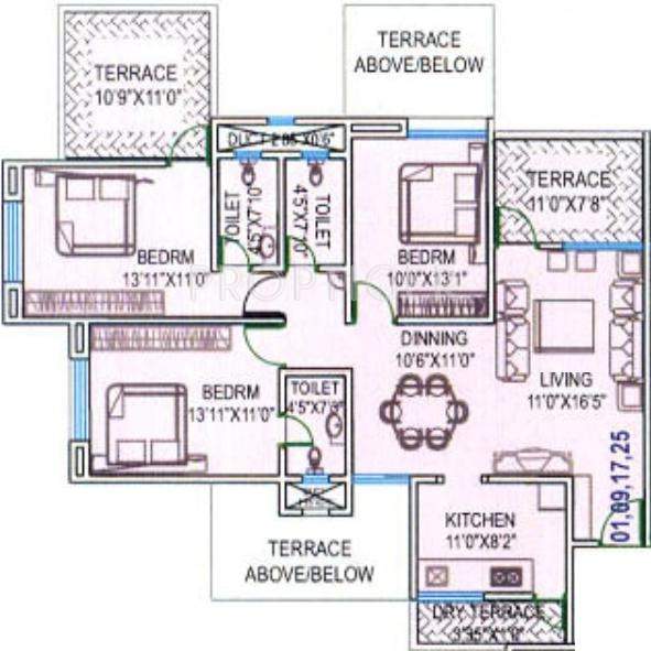 Dutt Sai Datt Residency (3BHK+3T (1,412 sq ft) 1412 sq ft)