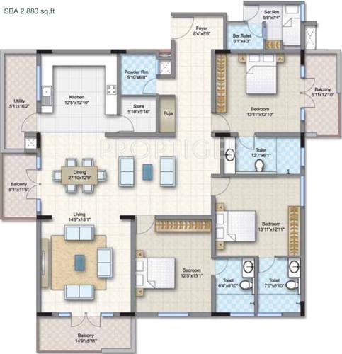 Legacy Mycon Duv (3BHK+3T (2,880 sq ft) Servant Room 2880 sq ft) Legacy Mycon Duv (3BHK+3T (2,880 sq ft) Servant Room 2880 sq ft)