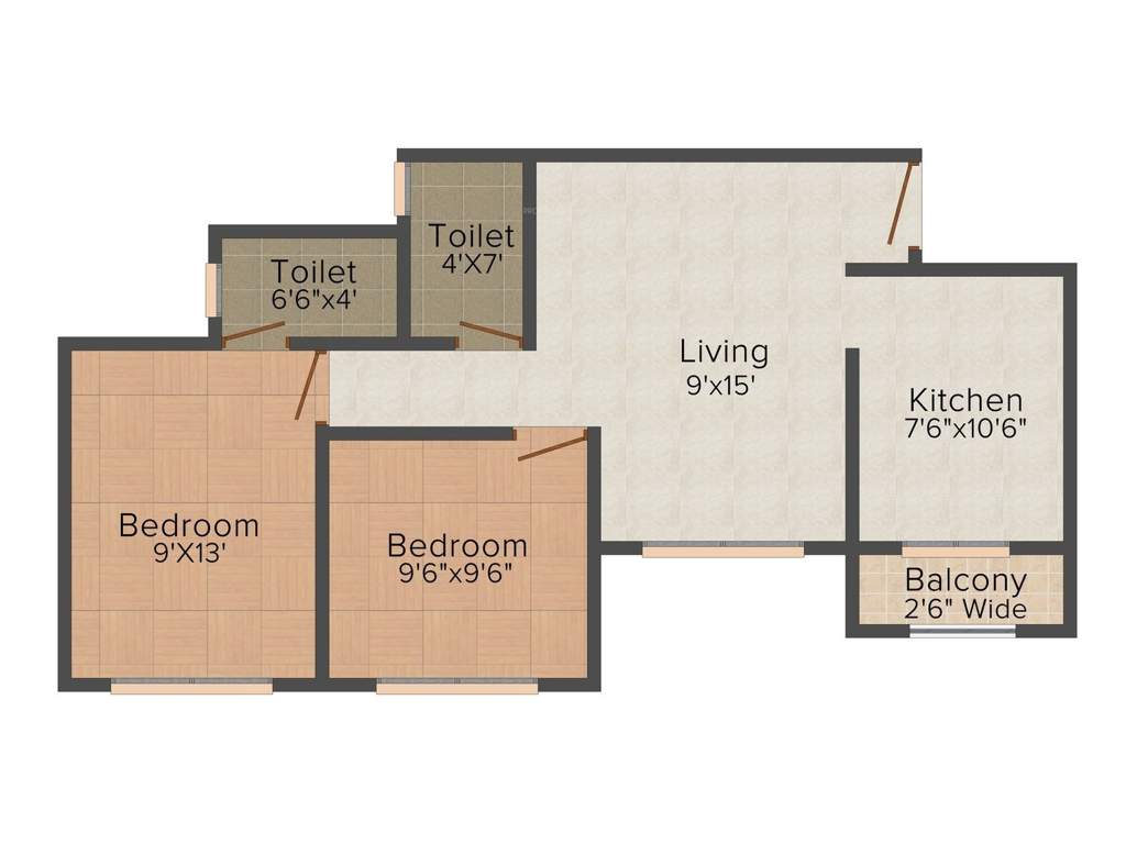 Mirchandani Shalimar Swayam (2BHK+2T (790 sq ft) 790 sq ft)