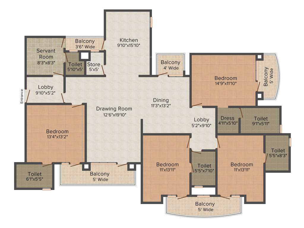 Parsvnath Preston (4BHK+4T (2,550 sq ft) + Servant Room 2550 sq ft)