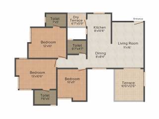 Reelicon Shelters Alpine Ridge 3BHK+3T (1,342 sq ft)