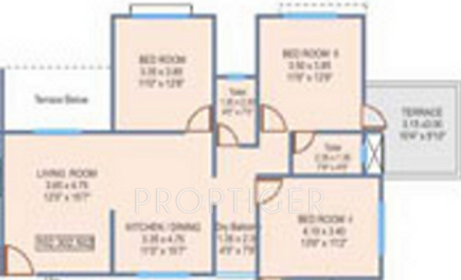 Ranjeet Sankalp II (3BHK+3T (1,344 sq ft) 1344 sq ft)
