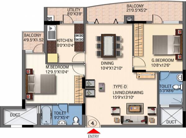 Mantri Global Heights (2BHK+2T (1,315 sq ft) 1315 sq ft) Mantri Global Heights (2BHK+2T (1,315 sq ft) 1315 sq ft)