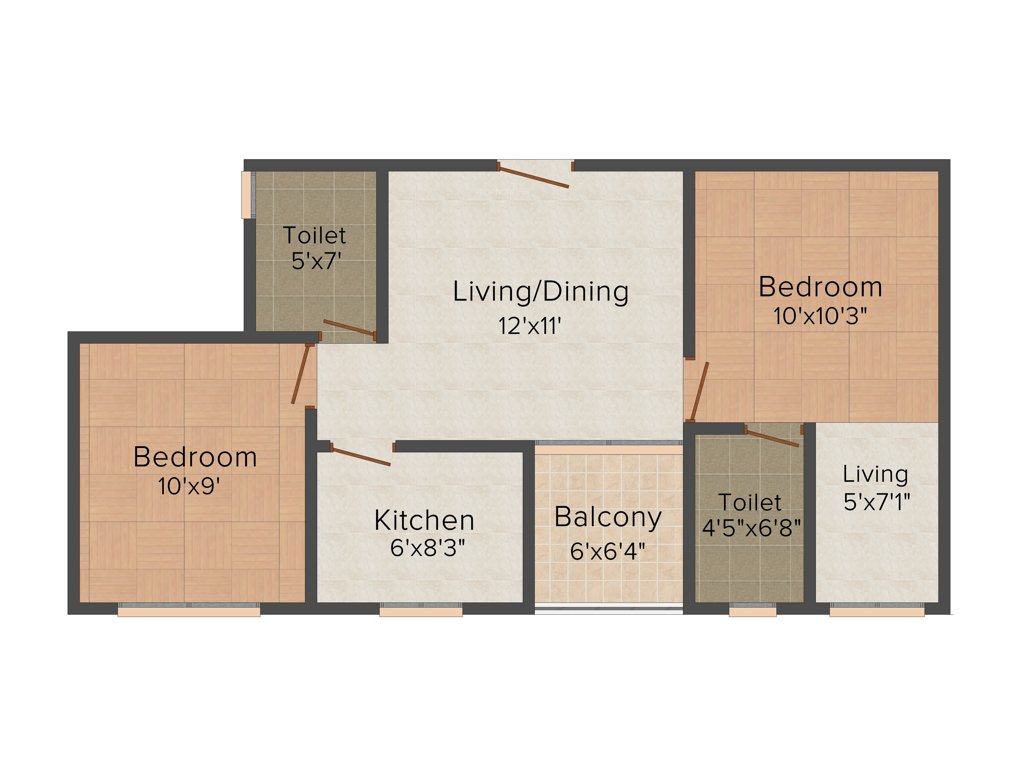Magnolia Olympus (2BHK+2T (805 sq ft) 805 sq ft)
