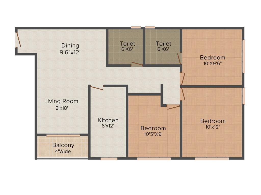 Magnolia Olympus (3BHK+2T (1,114 sq ft) 1114 sq ft)