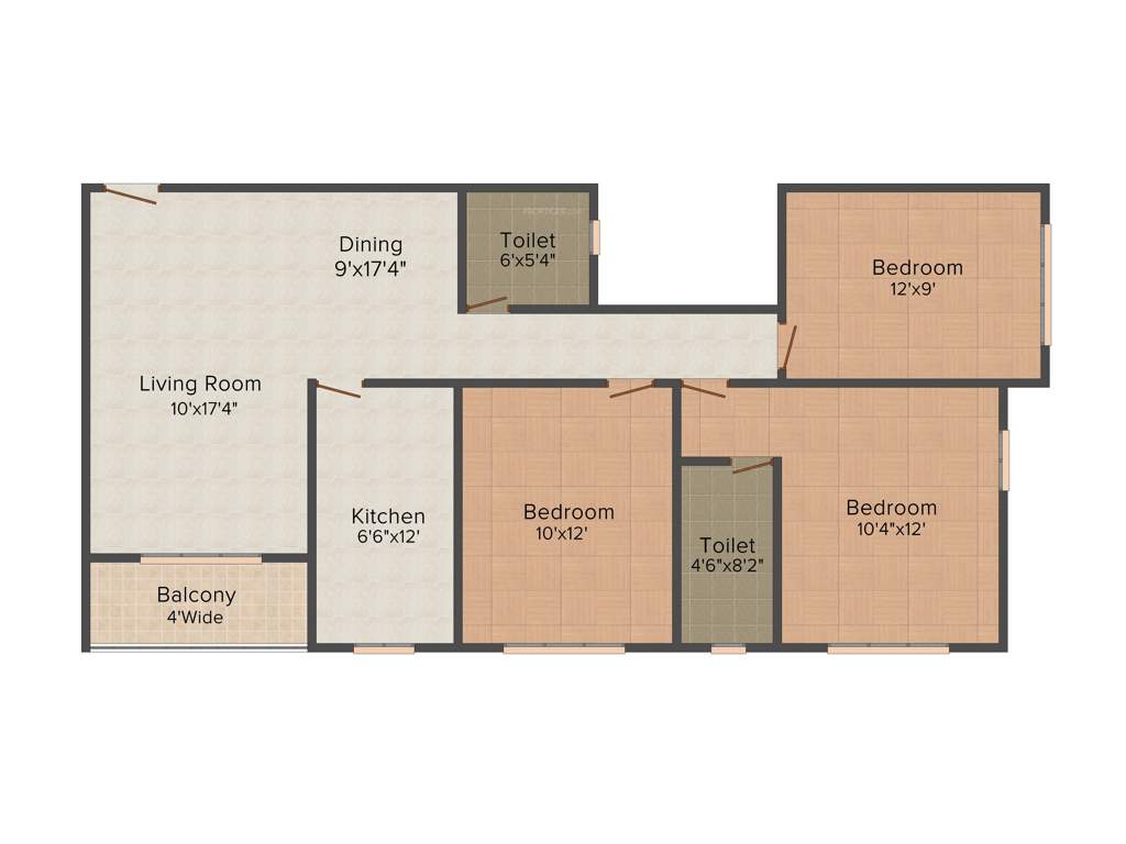 Magnolia Olympus (3BHK+2T (1,289 sq ft) 1289 sq ft)