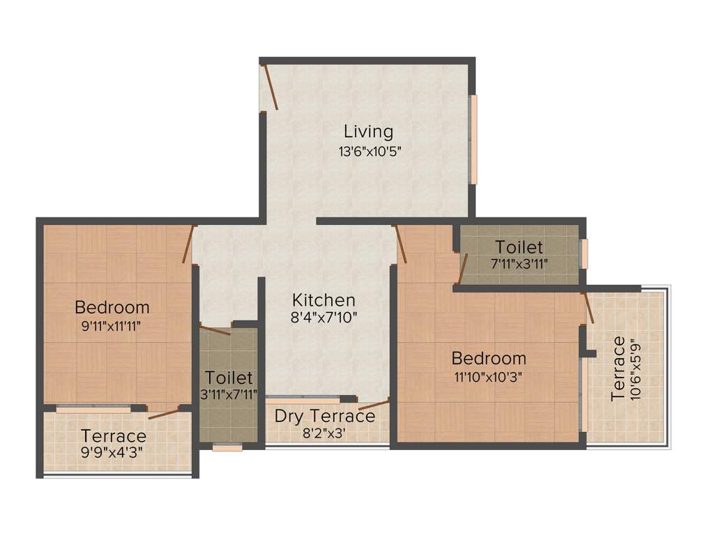 Bunty Mayur Kilbil (2BHK+2T (978 sq ft) 978 sq ft)