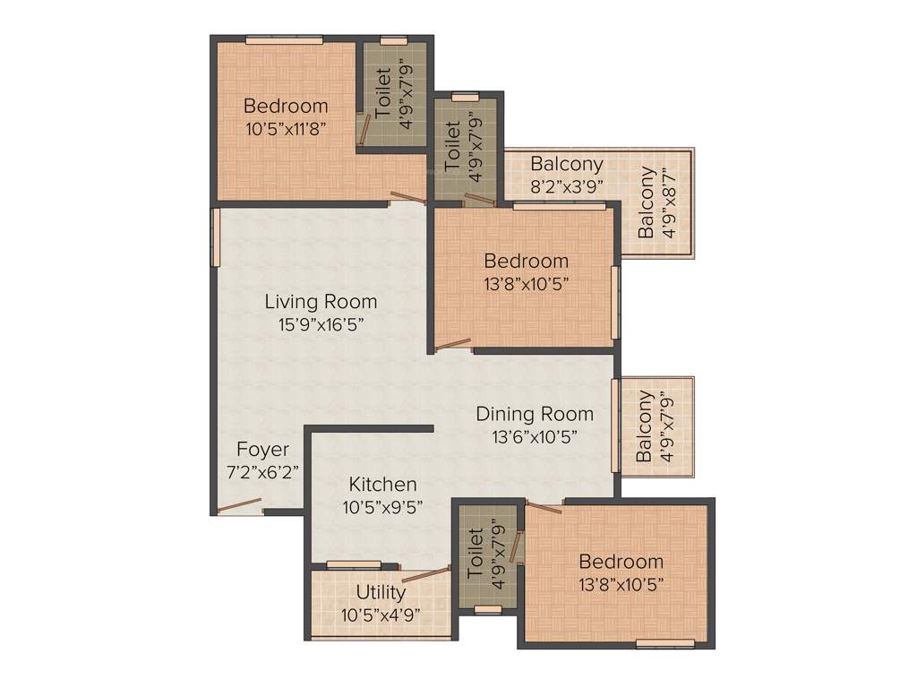 Aratt Felicita (3BHK+3T (1,609 sq ft) 1609 sq ft)