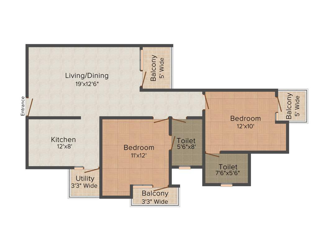 Logix Blossom County (2BHK+3T (1,075 sq ft) 1075 sq ft)