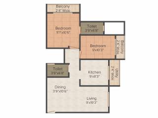 Landscape Landscape Heights (2BHK+2T (1,022 sq ft) 1022 sq ft)