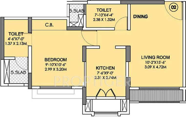 Rustomjee Urbania Atelier (1BHK+2T (481 sq ft) 481 sq ft)