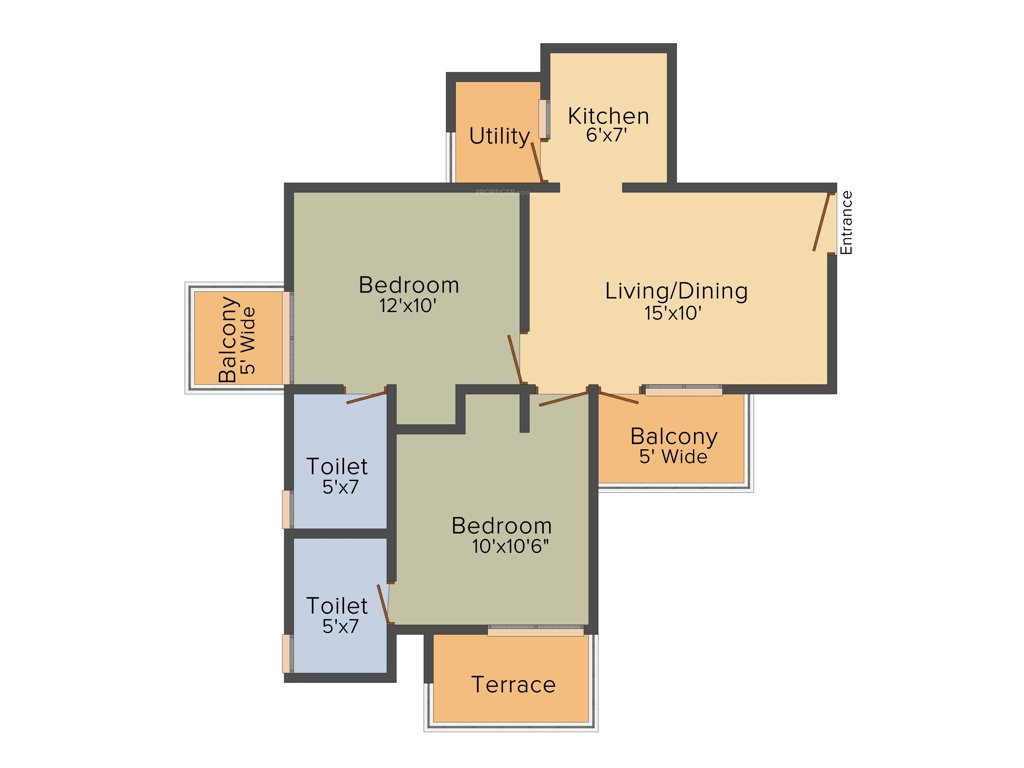 La Residentia Pvt Ltd La Residentia (2BHK+2T (880 sq ft) 880 sq ft)