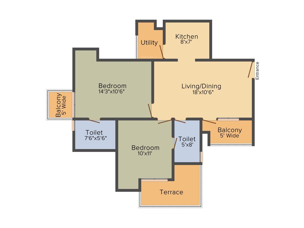 La Residentia Pvt Ltd La Residentia (2BHK+2T (1,085 sq ft) 1085 sq ft)