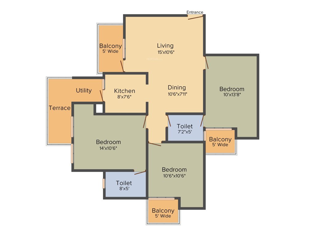 La Residentia Pvt Ltd La Residentia (3BHK+3T (1,395 sq ft) 1395 sq ft)