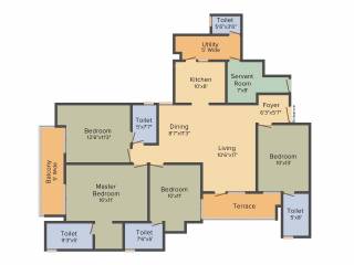 La Residentia Pvt Ltd La Residentia (4BHK+5T (2,065 sq ft) + Servant Room 2065 sq ft)