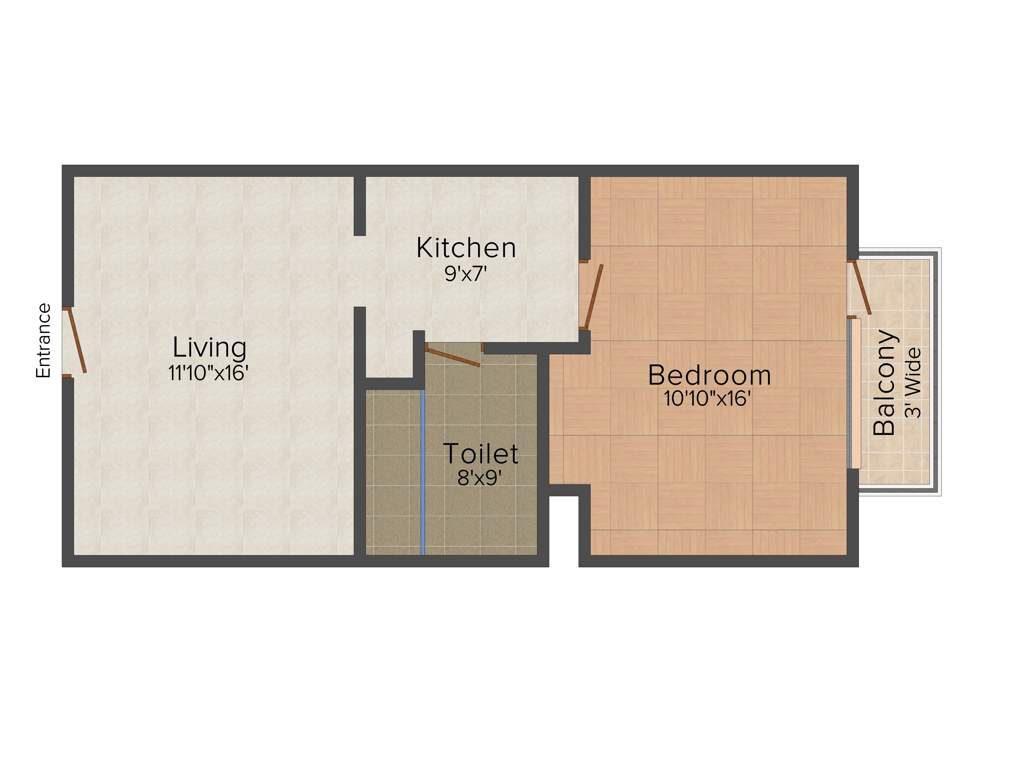 OCUS 24K (1BHK+1T (685 sq ft) 685 sq ft)