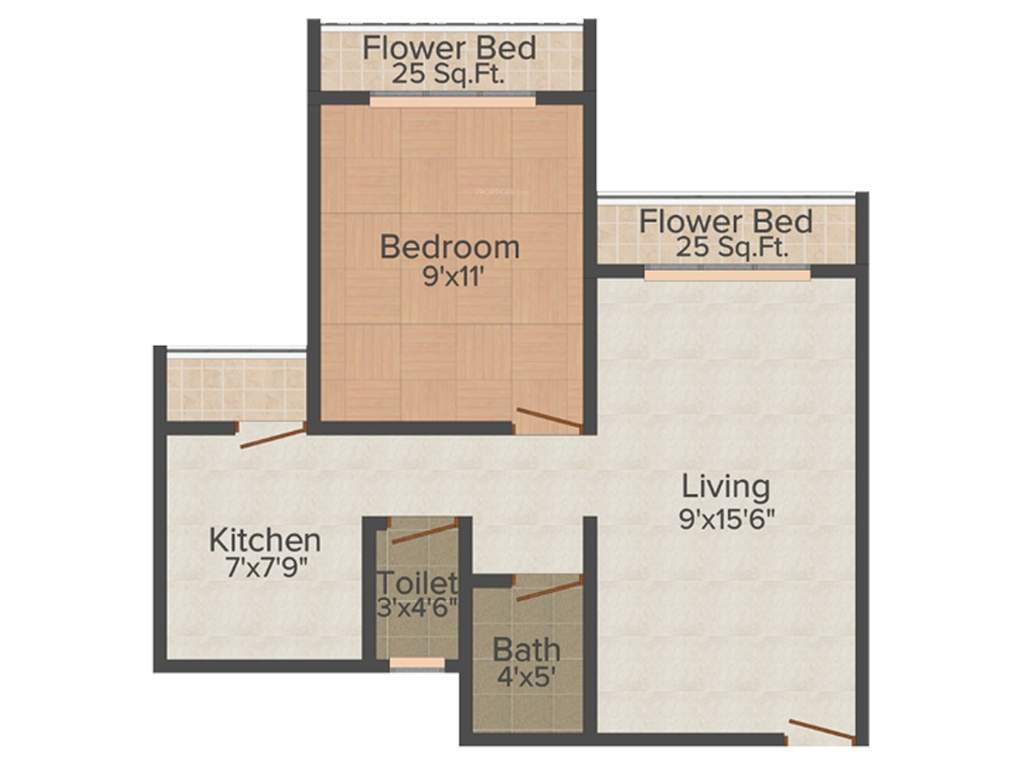 Bathija Tulsa Namdev Residency (1BHK+1T (690 sq ft) 690 sq ft)