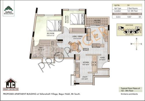 Janhavi Janhavi Shelters (2BHK+2T (1,097 sq ft) 1097 sq ft)