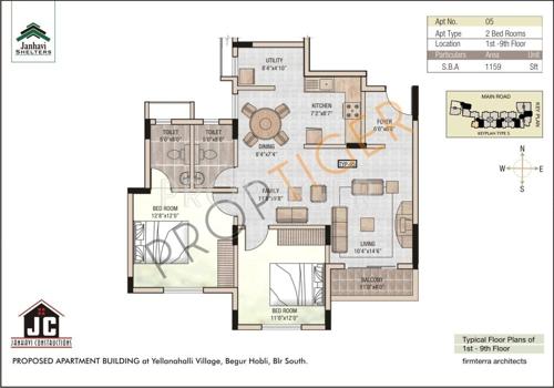 Janhavi Janhavi Shelters (2BHK+2T (1,159 sq ft) 1159 sq ft)