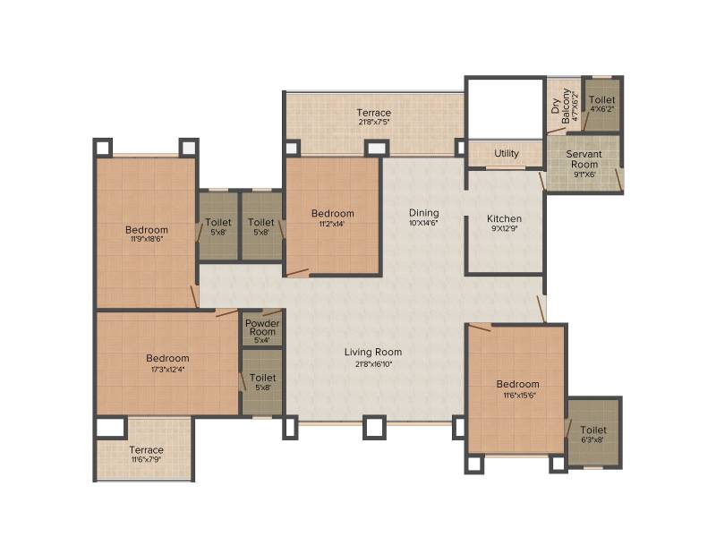 Kool Homes Galaxy (4BHK+4T (2,840 sq ft) + Servant Room 2840 sq ft)