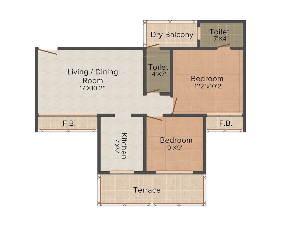 Dhanshree Developers Dhana Shree Pearl 2BHK+2T (1,028 sq ft)