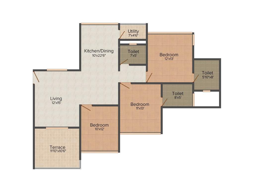 Regent 20 Classic (3BHK+3T (1,535 sq ft) 1535 sq ft)