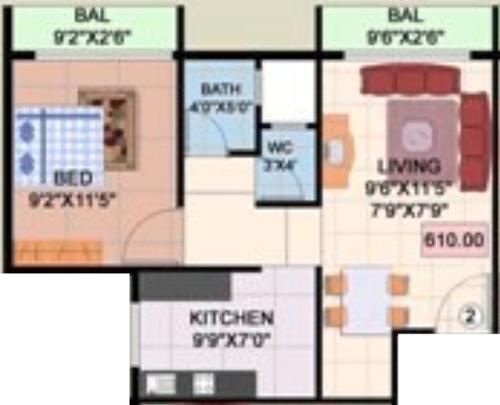 Miyas Disha Apartment (1BHK+1T (380 sq ft) 380 sq ft)