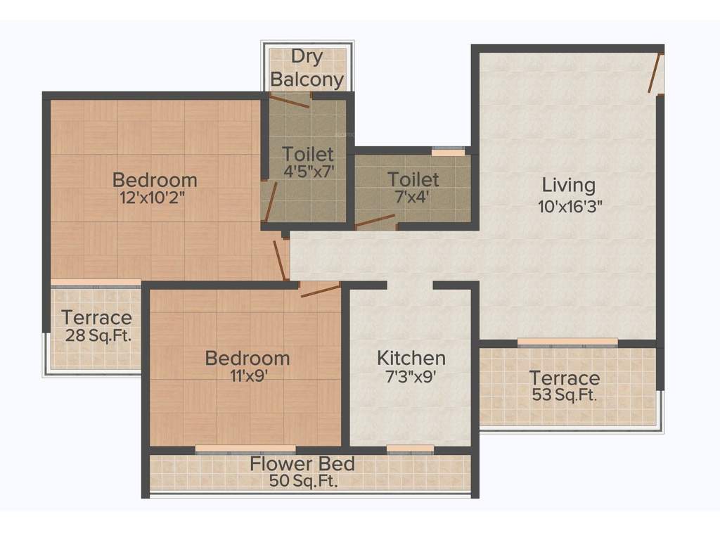 Amrut Sai AmrutParadise (2BHK+2T (975 sq ft) 975 sq ft)