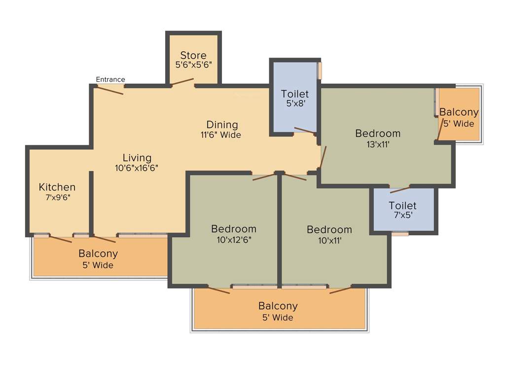 Patel Neo Town (3BHK+2T (1,520 sq ft) 1520 sq ft)