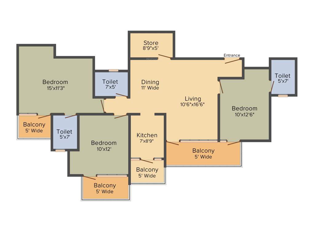 Patel Neo Town (3BHK+3T (1,600 sq ft) 1600 sq ft)