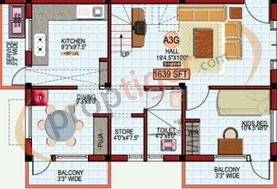 Khurinji Gardenia (3BHK+3T (1,639 sq ft) 1639 sq ft)