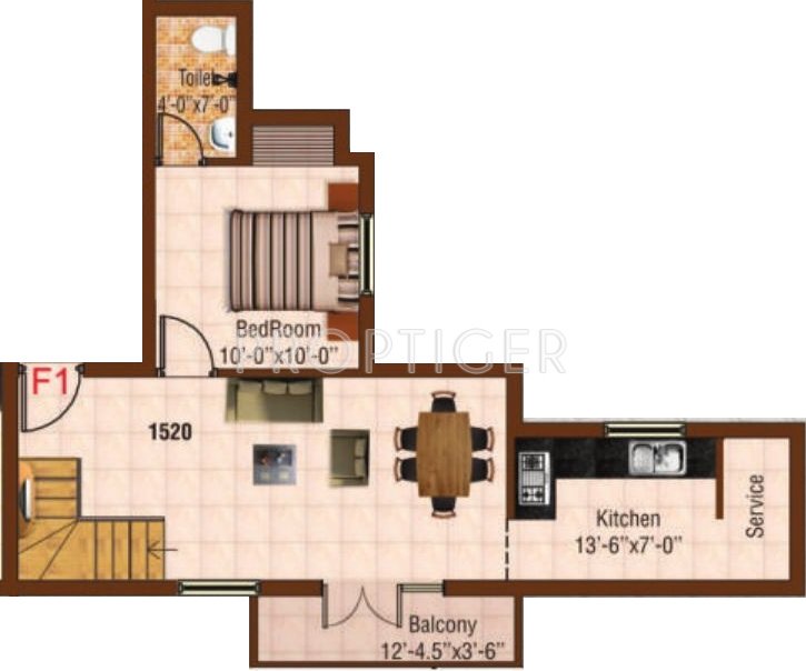 NewCrest Magnaa (3BHK+3T (1,520 sq ft) 1520 sq ft)