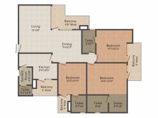Logix Blossom County (3BHK+3T (1,675 sq ft) 1675 sq ft) Logix Blossom County (3BHK+3T (1,675 sq ft) 1675 sq ft)
