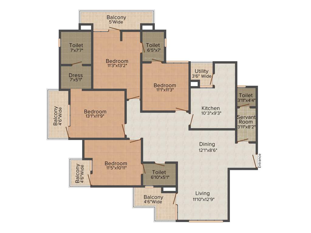 Logix Blossom County (4BHK+4T (1,875 sq ft) + Servant Room 1875 sq ft)