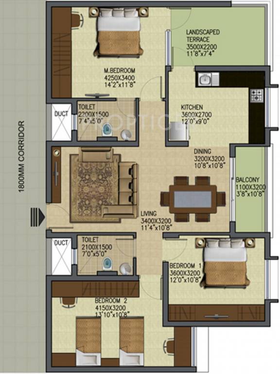 Featherlite Vaikuntam (3BHK+2T (1,480 sq ft) 1480 sq ft) Featherlite Vaikuntam (3BHK+2T (1,480 sq ft) 1480 sq ft)