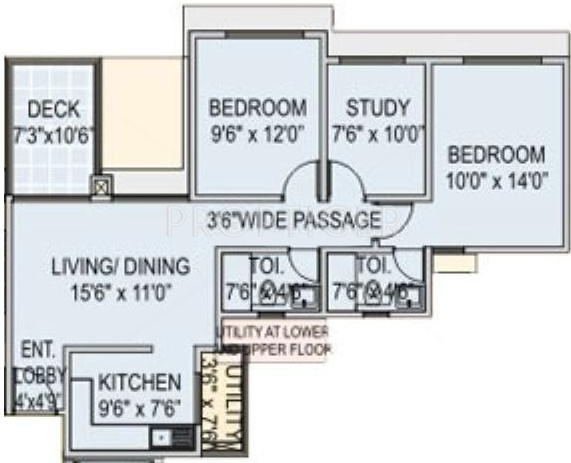 Runwal Euphoria (2BHK+2T (1,075 sq ft) + Study Room 1075 sq ft)