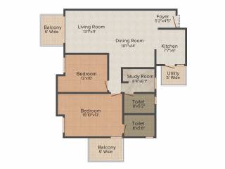 Silverglades The Melia (2BHK+2T (1,350 sq ft) 1350 sq ft)