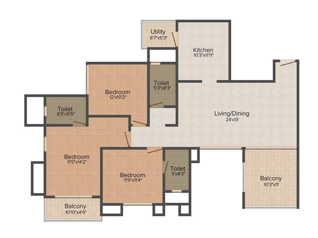 ABIL Imperial (3BHK+3T (1,770 sq ft) 1770 sq ft)