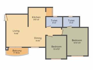 Pegasus Megapolis Smart Homes 2 (2BHK+2T (1,007 sq ft) 1007 sq ft)