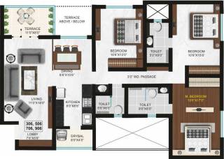 Goel Arcadia (3BHK+3T (1,529 sq ft) 1529 sq ft)